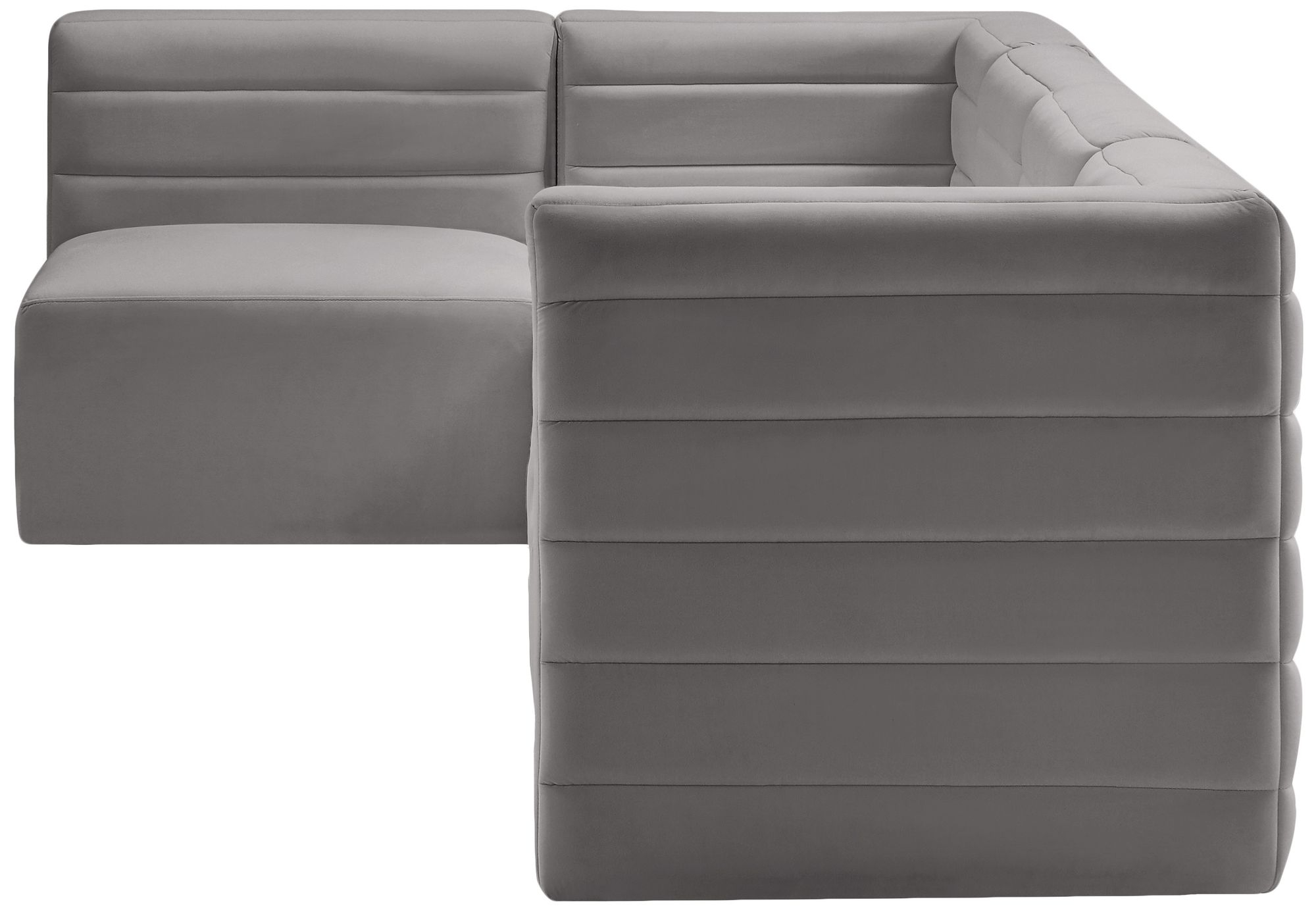 Quincy 126" 5-Piece Velvet Modular Comfort Sectional