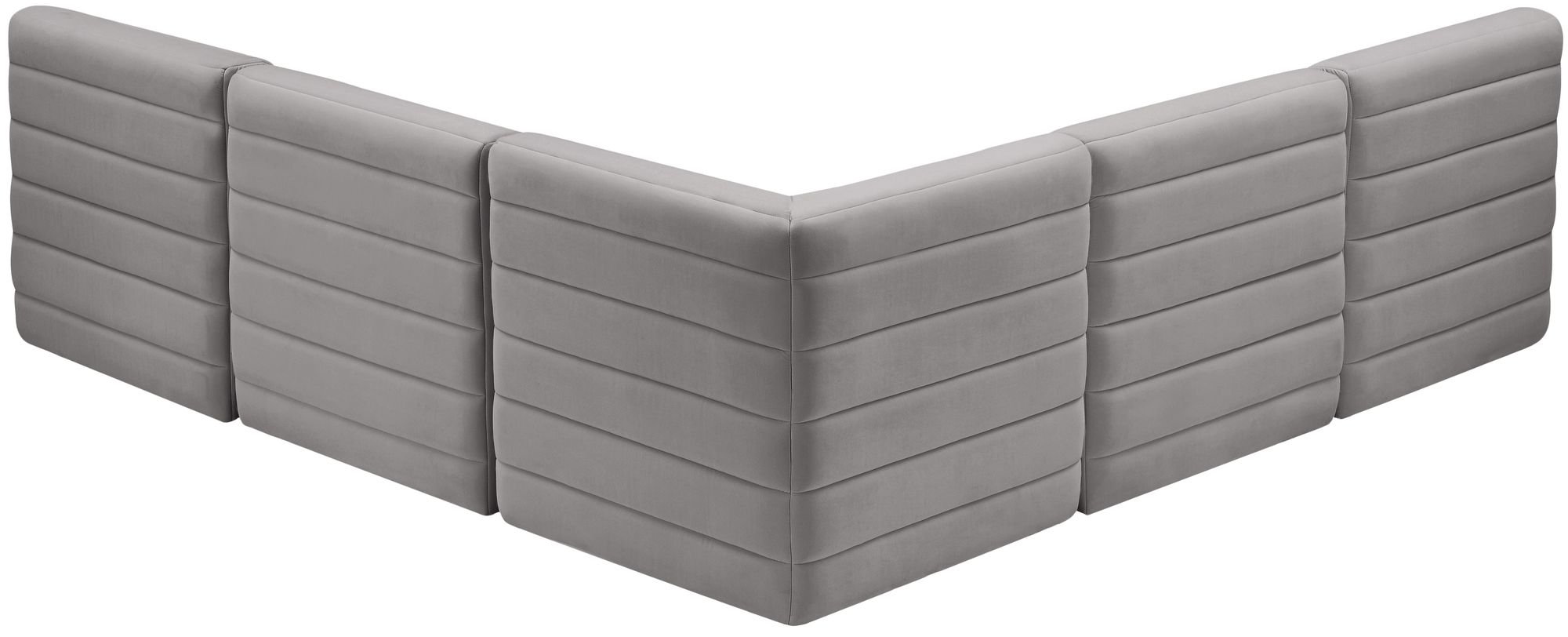 Quincy 95" 5-Piece Velvet Modular Comfort Armless Sectional