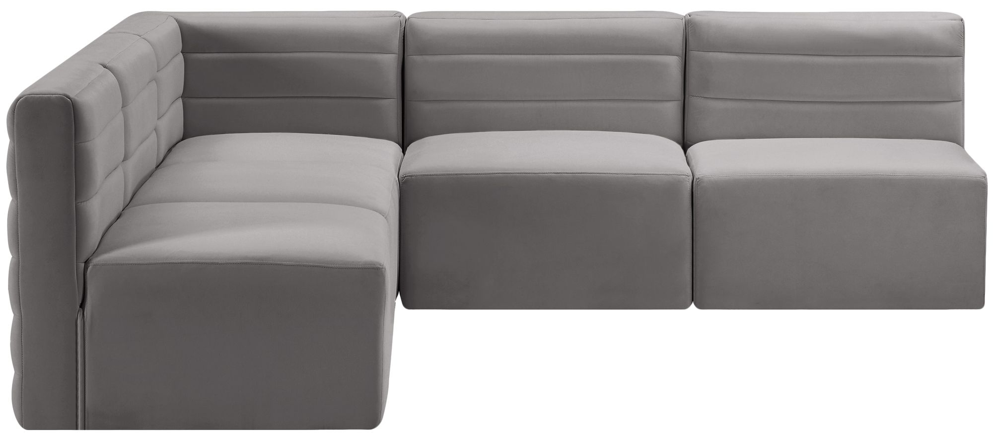 Quincy 95" 5-Piece Velvet Modular Comfort Armless Sectional
