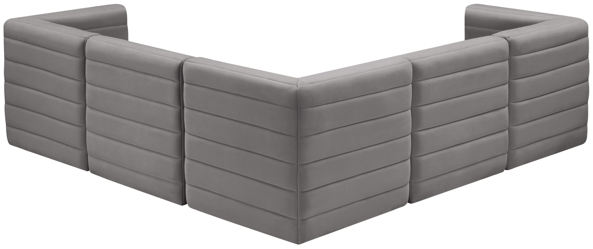 Quincy 95" 5-Piece Velvet Modular Comfort Sectional