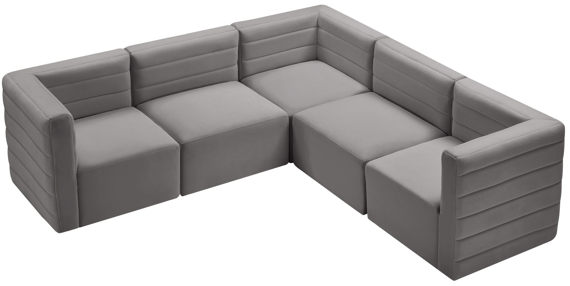Quincy 95" 5-Piece Velvet Modular Comfort Sectional