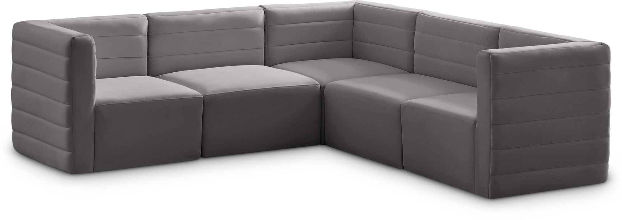 Quincy 95" 5-Piece Velvet Modular Comfort Sectional