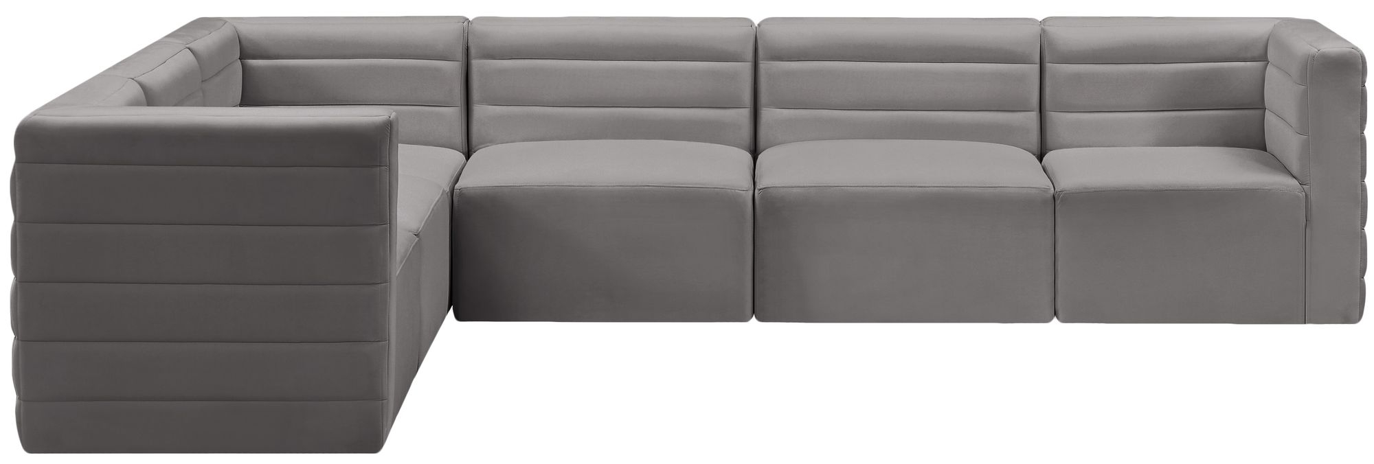 Quincy 126" 6-Piece Velvet Modular Comfort Sectional