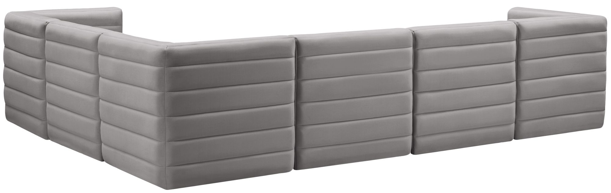 Quincy 126" 6-Piece Velvet Modular Comfort Sectional