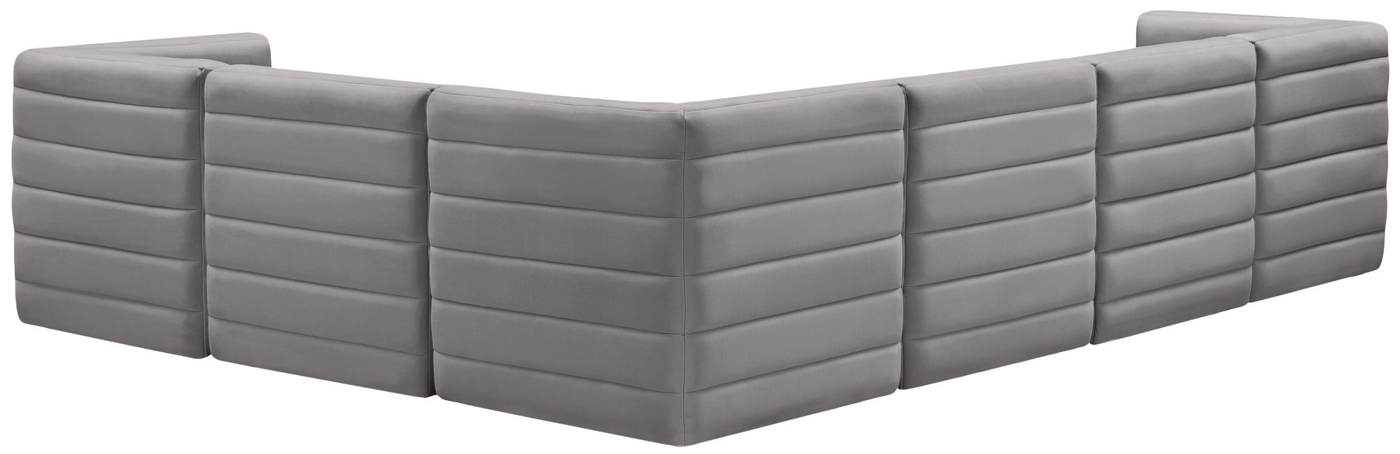 Quincy 126" 6-Piece Velvet Modular Comfort Sectional