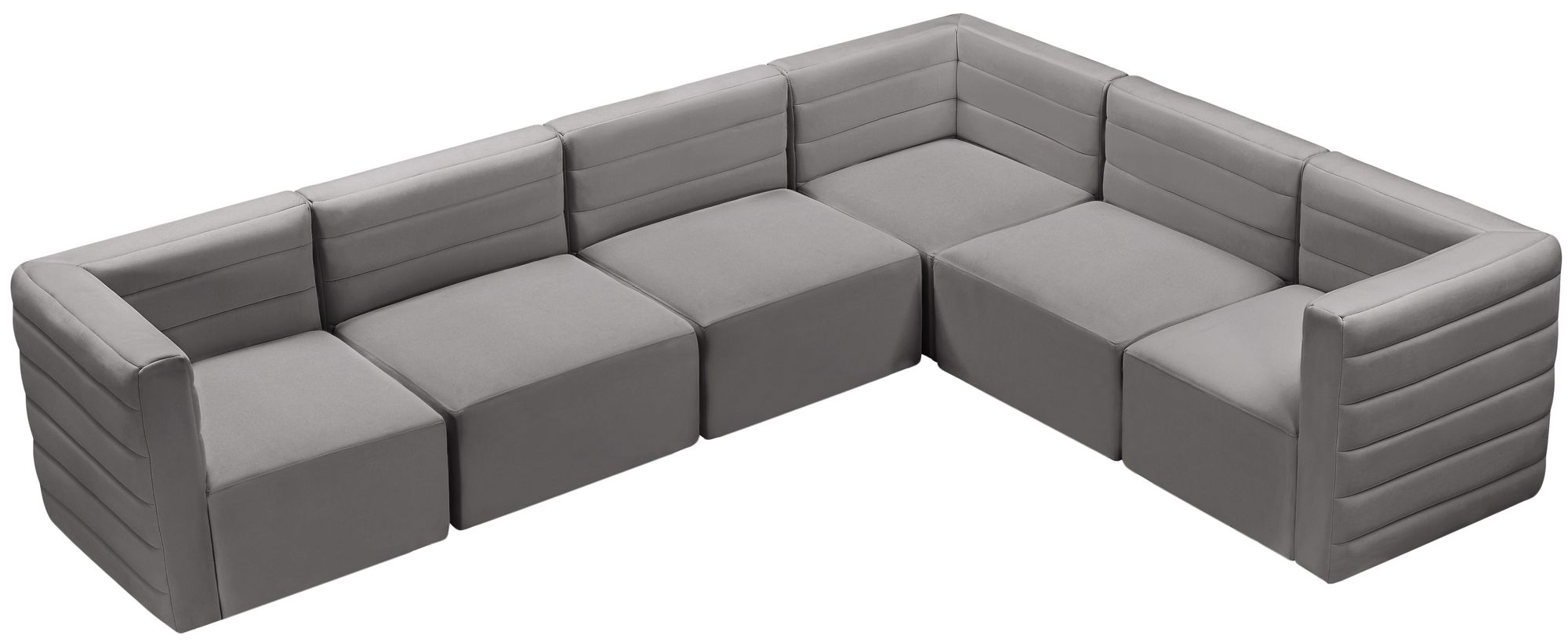 Quincy 126" 6-Piece Velvet Modular Comfort Sectional