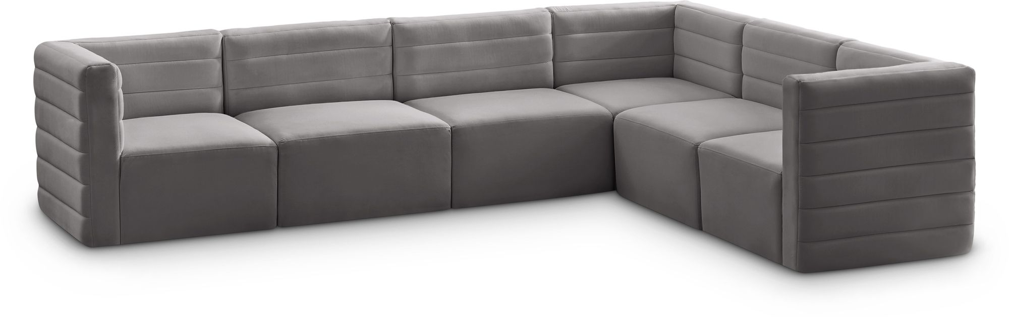 Quincy 126" 6-Piece Velvet Modular Comfort Sectional