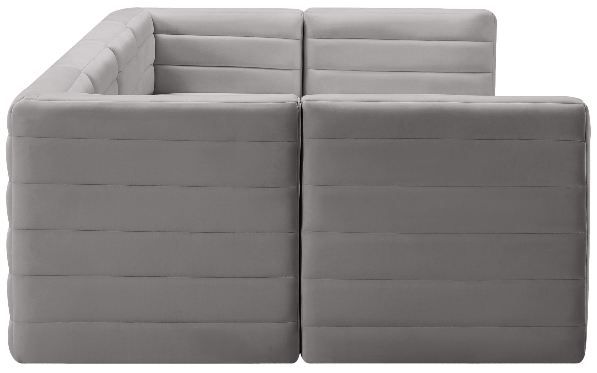 Quincy 126" 6-Piece Velvet Modular Comfort U-Shape Sectional