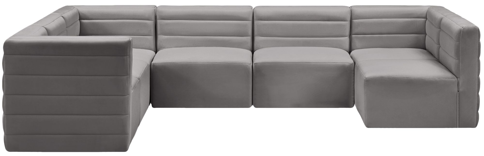 Quincy 126" 7-Piece Velvet Modular Comfort Sectional
