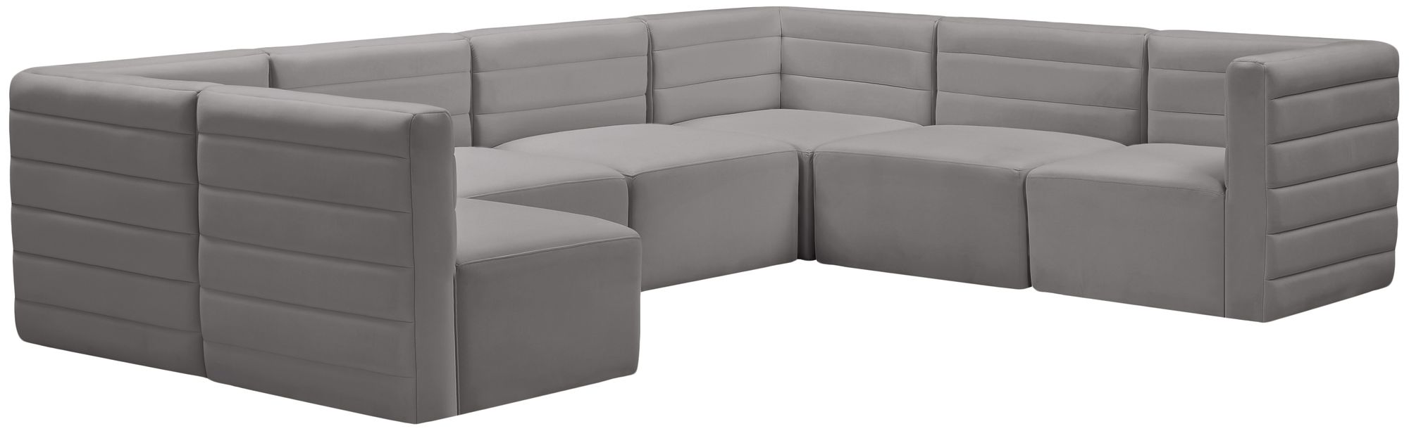 Quincy 126" 7-Piece Velvet Modular Comfort Sectional