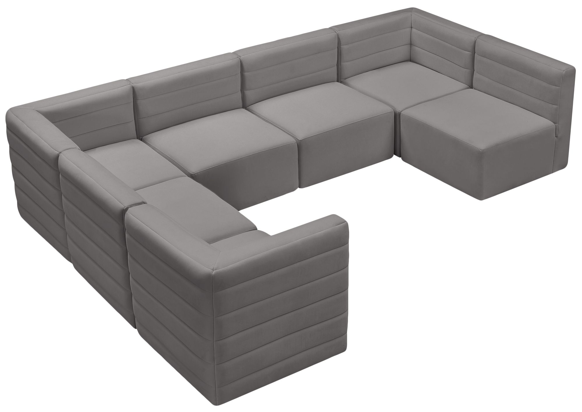 Quincy 126" 7-Piece Velvet Modular Comfort Sectional