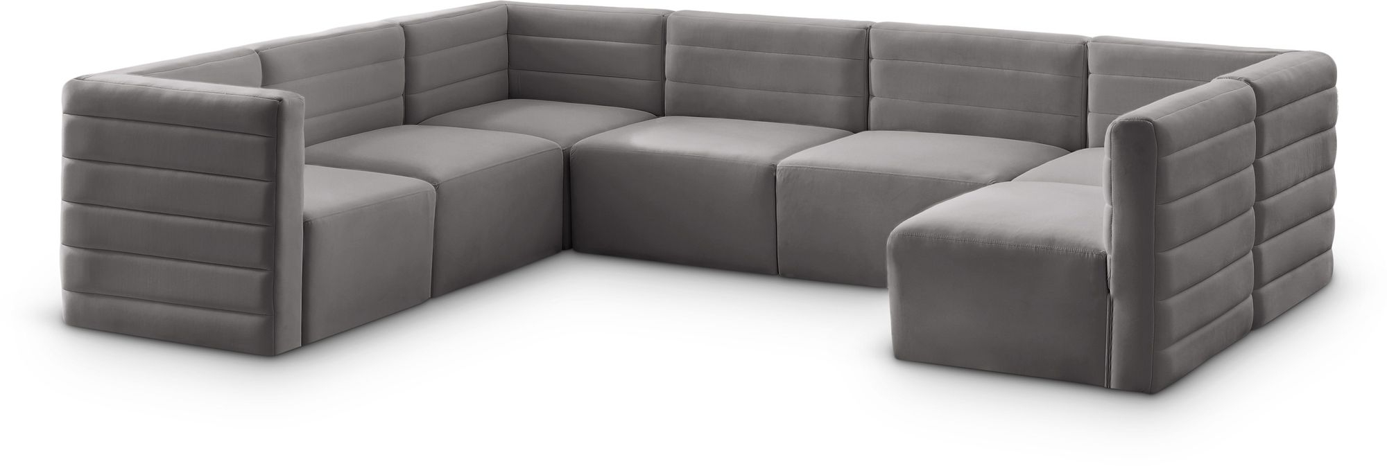 Quincy 126" 7-Piece Velvet Modular Comfort Sectional