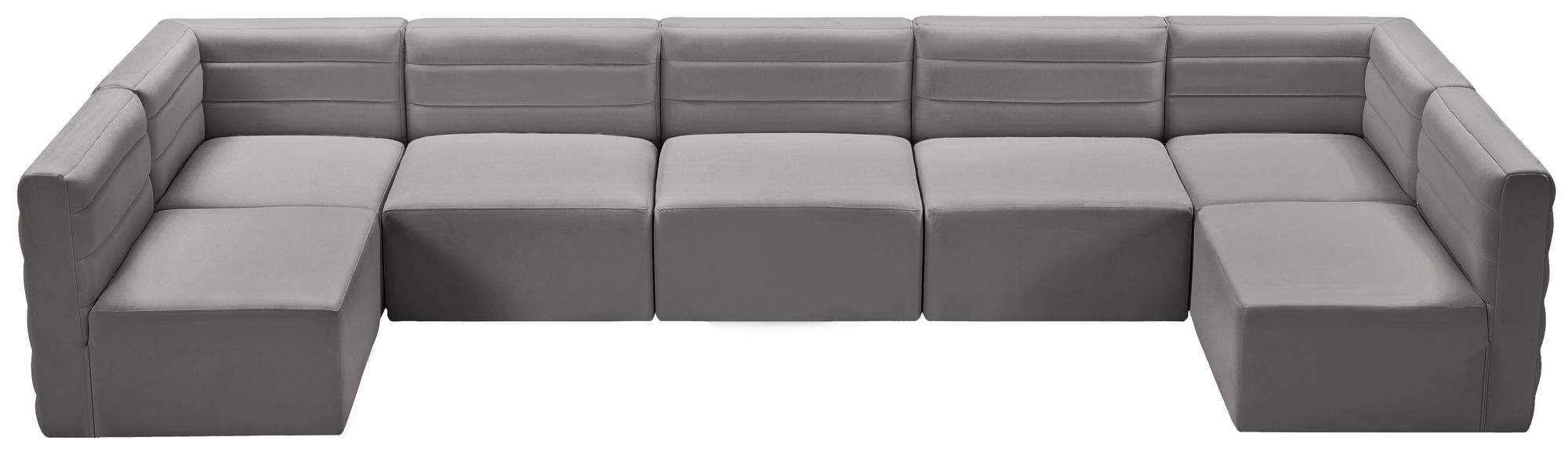 Quincy 158" 7-Piece Velvet Modular Comfort Sectional