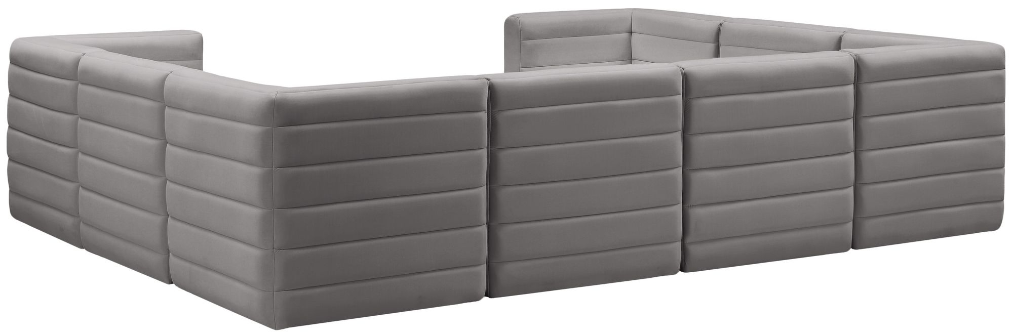 Quincy 126" 8-Piece Velvet Modular Comfort Sectional