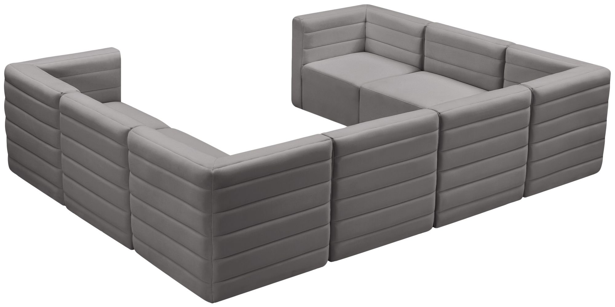 Quincy 126" 8-Piece Velvet Modular Comfort Sectional