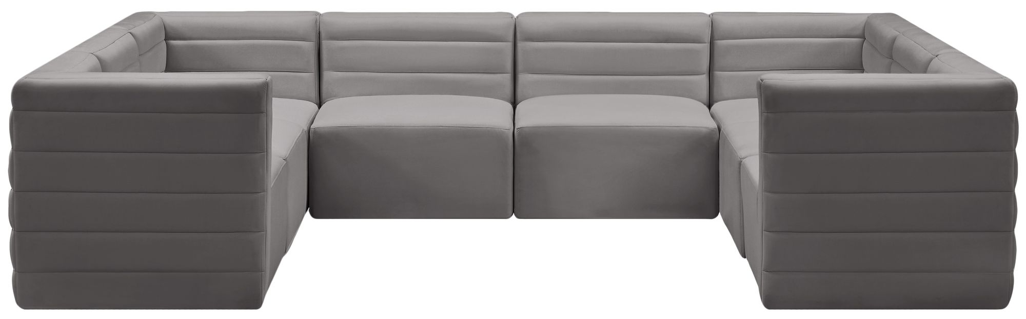 Quincy 126" 8-Piece Velvet Modular Comfort Sectional