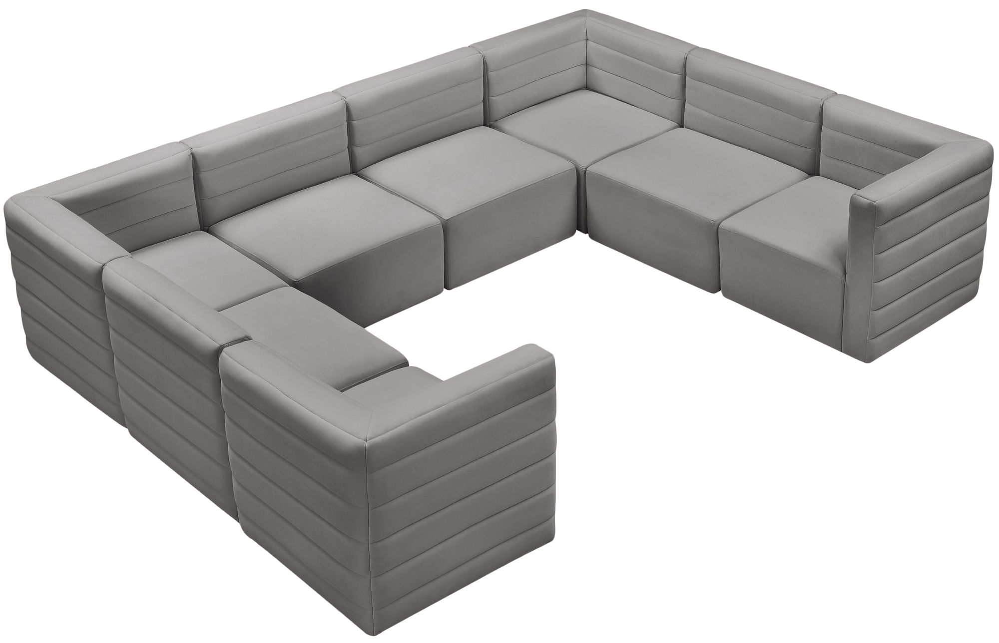 Quincy 126" 8-Piece Velvet Modular Comfort Sectional