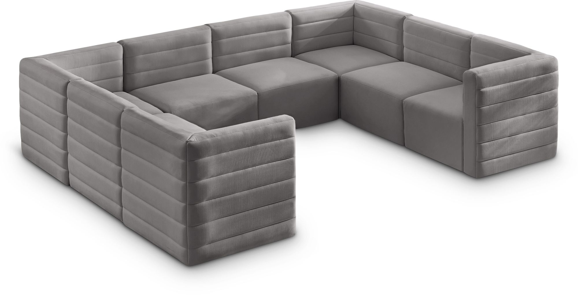 Quincy 126" 8-Piece Velvet Modular Comfort Sectional