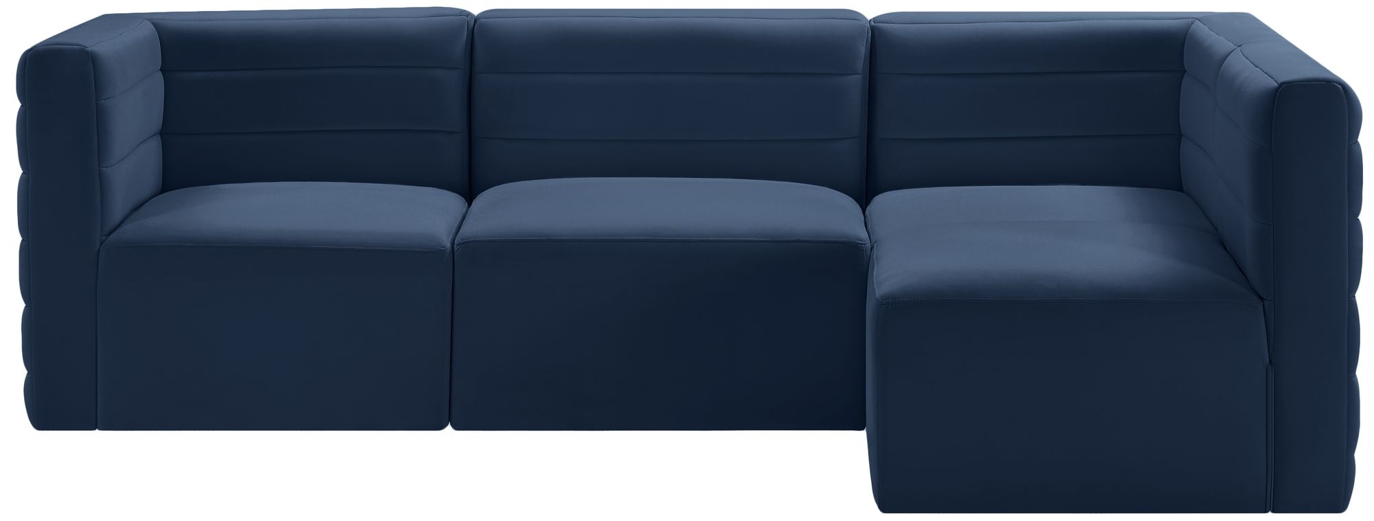 Quincy 95" 4-Piece Velvet Modular Comfort Sectional