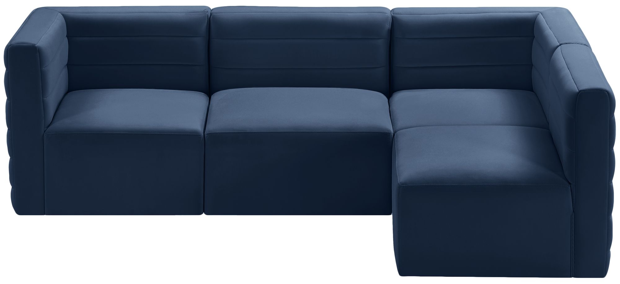 Quincy 95" 4-Piece Velvet Modular Comfort Sectional