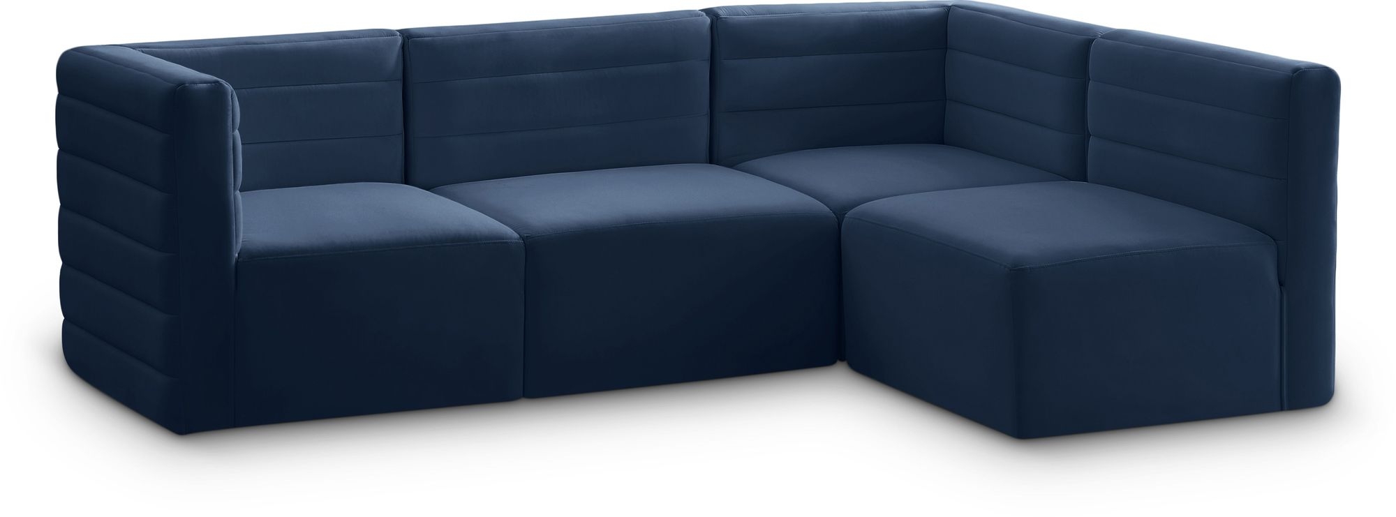 Quincy 95" 4-Piece Velvet Modular Comfort Sectional