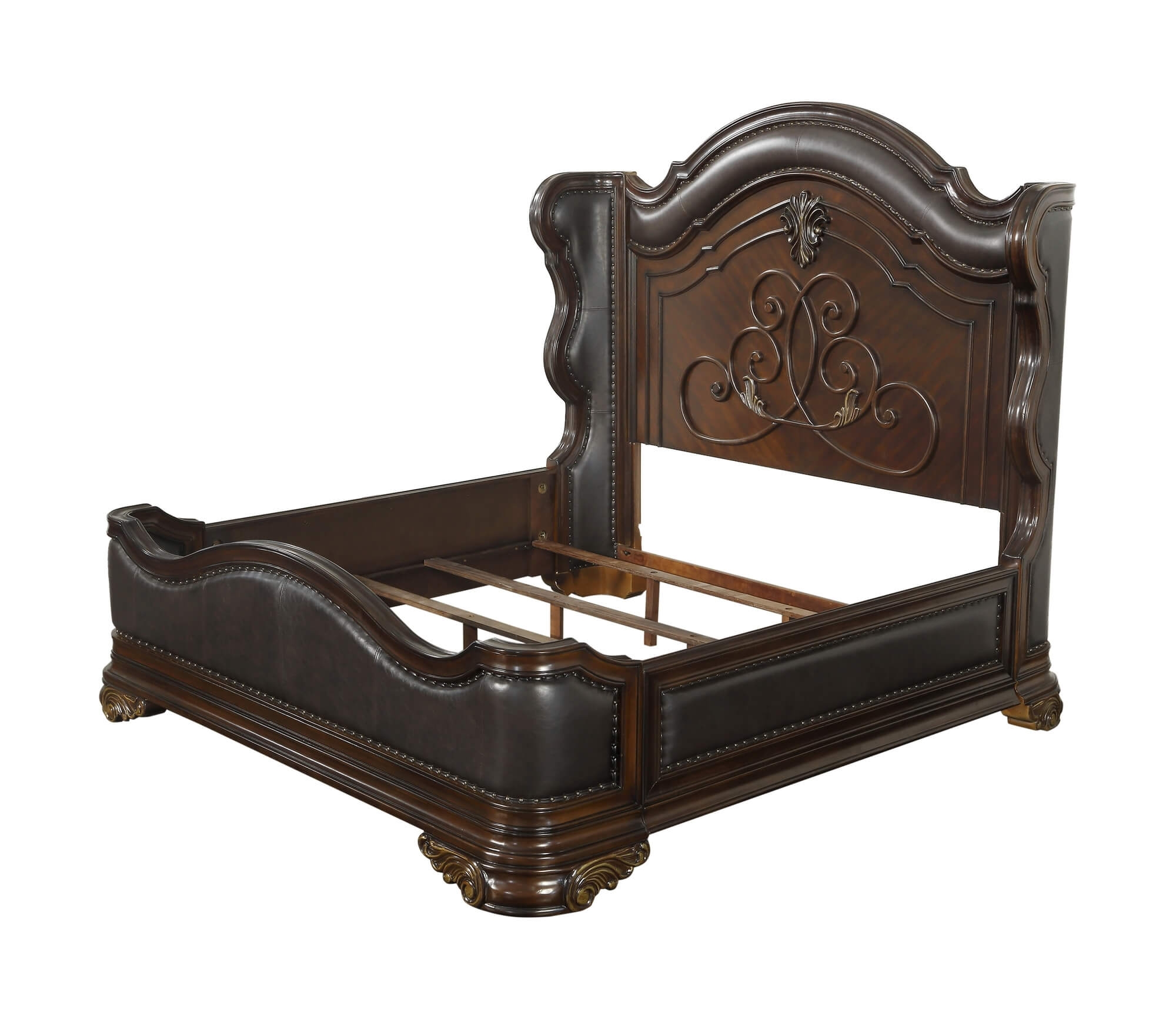 Royal Highlands Wood/Vinyl Panel Bed, Queen Size