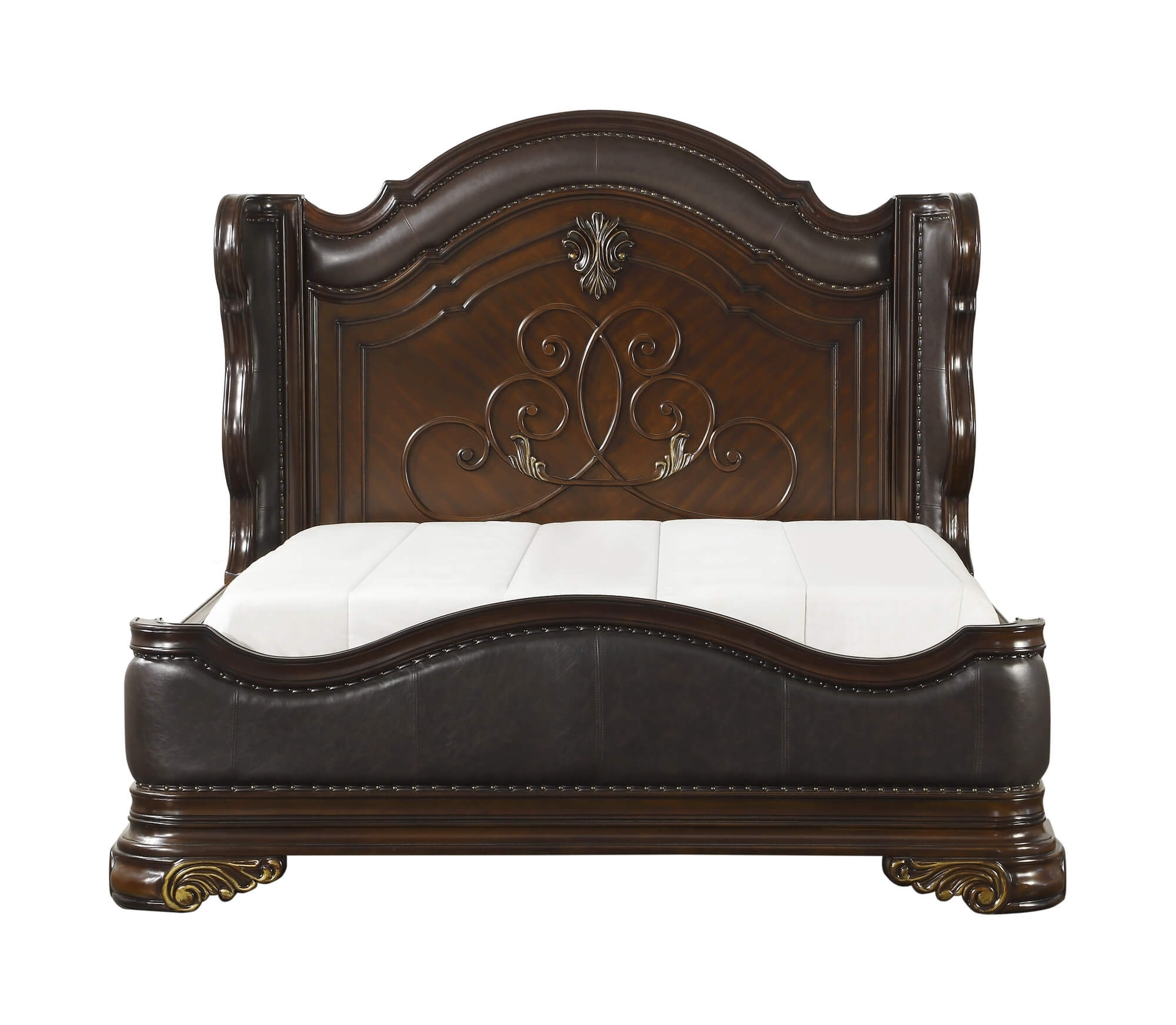 Royal Highlands Wood/Vinyl Panel Bed, King Size