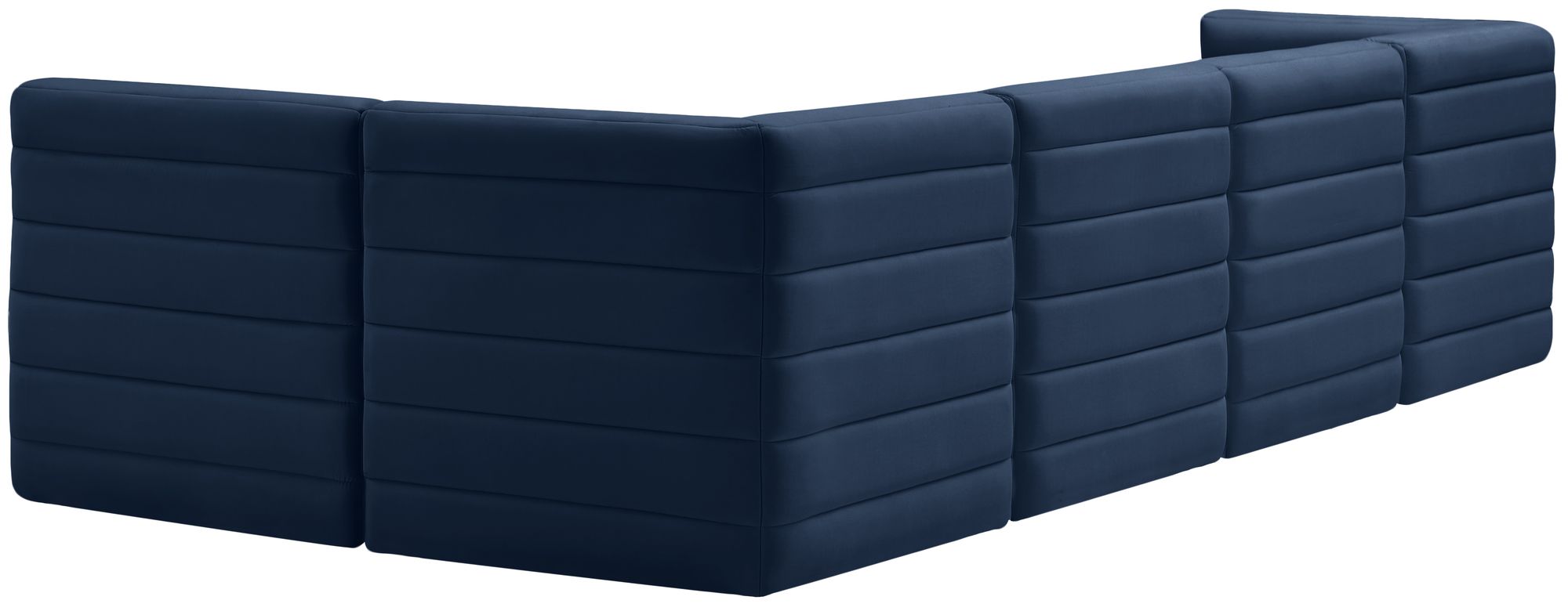 Quincy 126" 5-Piece Velvet Modular Comfort Sectional