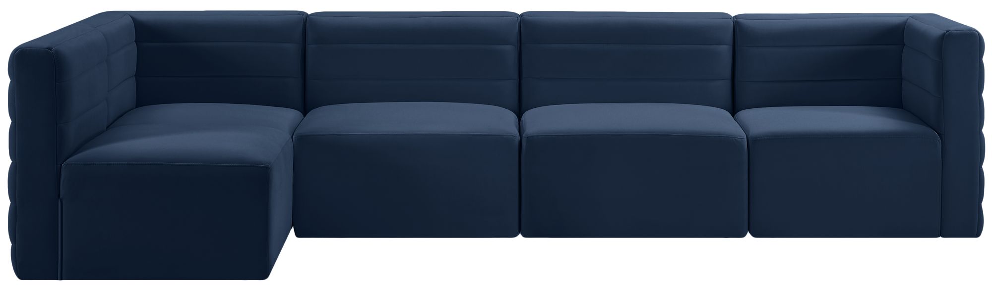 Quincy 126" 5-Piece Velvet Modular Comfort Sectional