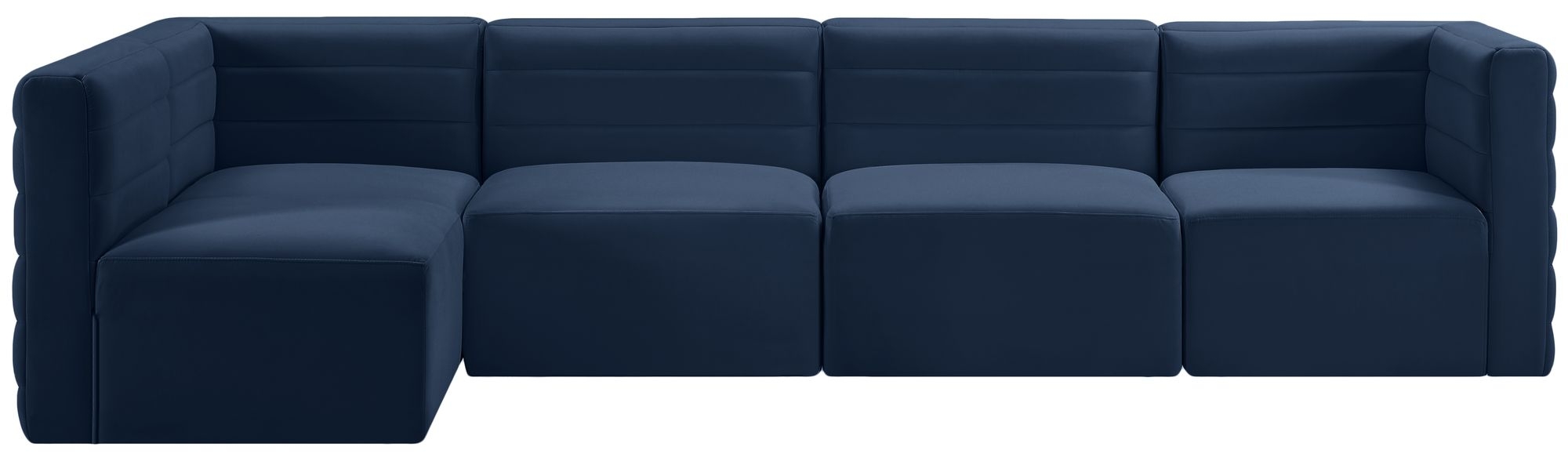 Quincy 126" 5-Piece Velvet Modular Comfort Sectional