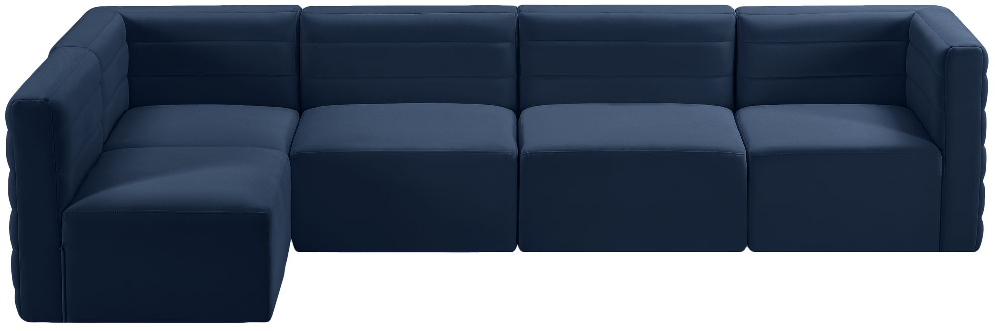 Quincy 126" 5-Piece Velvet Modular Comfort Sectional