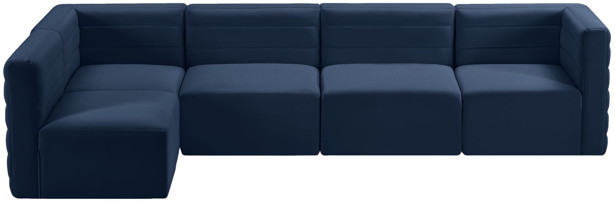 Quincy 126" 5-Piece Velvet Modular Comfort Sectional