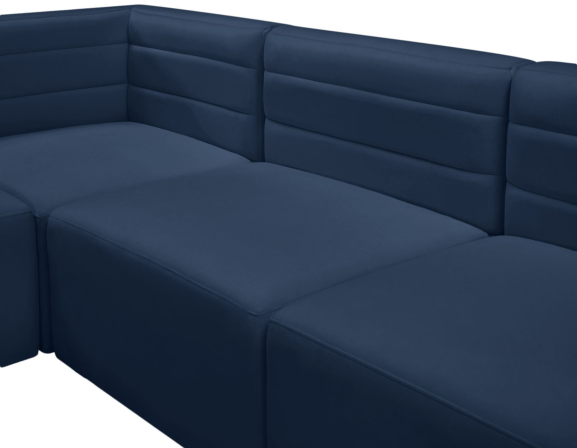 Quincy 95" 5-Piece Velvet Modular Comfort Armless Sectional