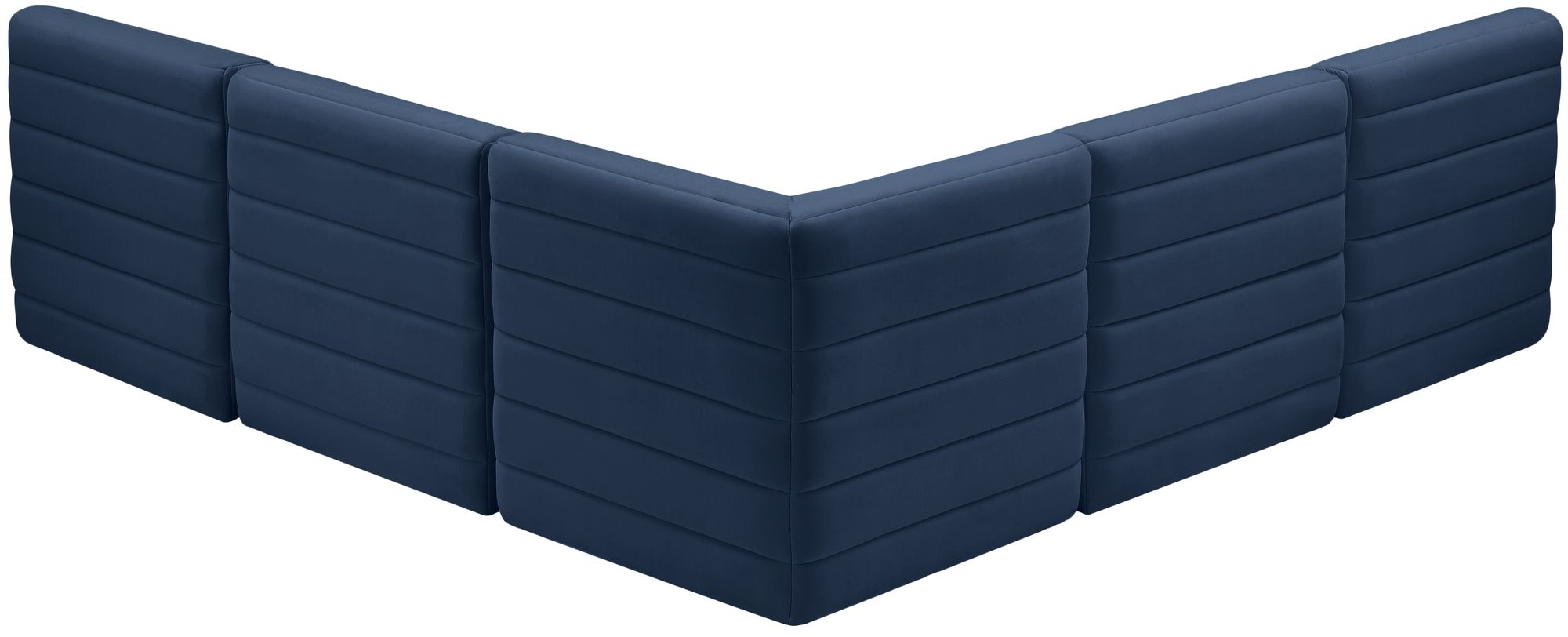 Quincy 95" 5-Piece Velvet Modular Comfort Armless Sectional