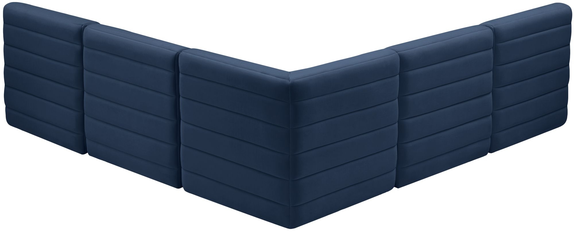 Quincy 95" 5-Piece Velvet Modular Comfort Armless Sectional