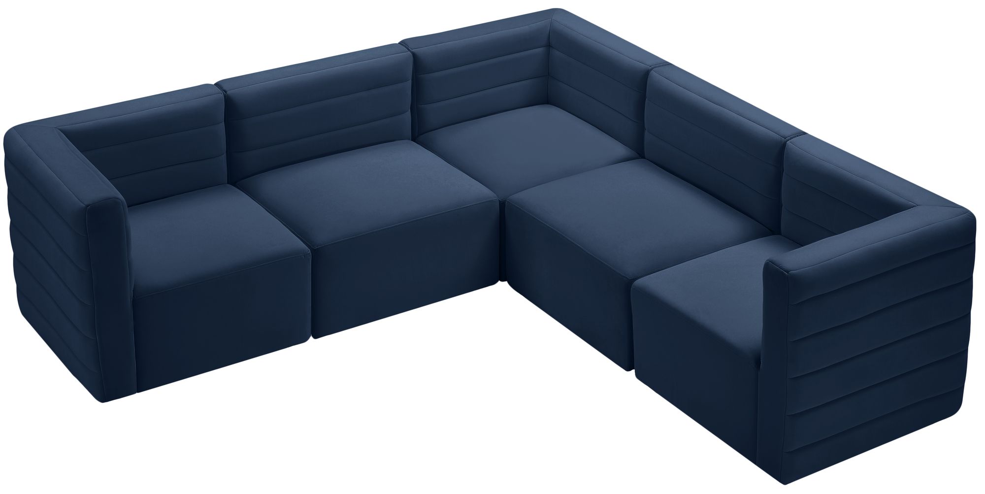 Quincy 95" 5-Piece Velvet Modular Comfort Sectional