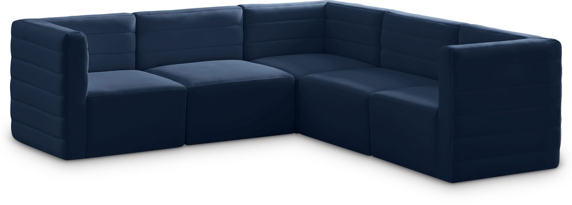 Quincy 95" 5-Piece Velvet Modular Comfort Sectional