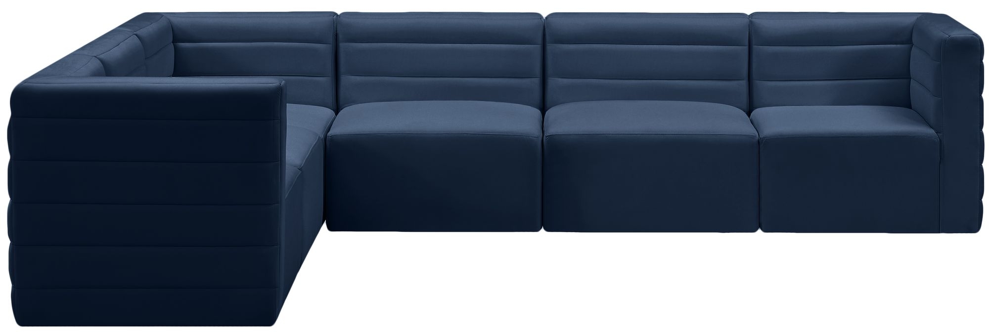 Quincy 126" 6-Piece Velvet Modular Comfort Sectional