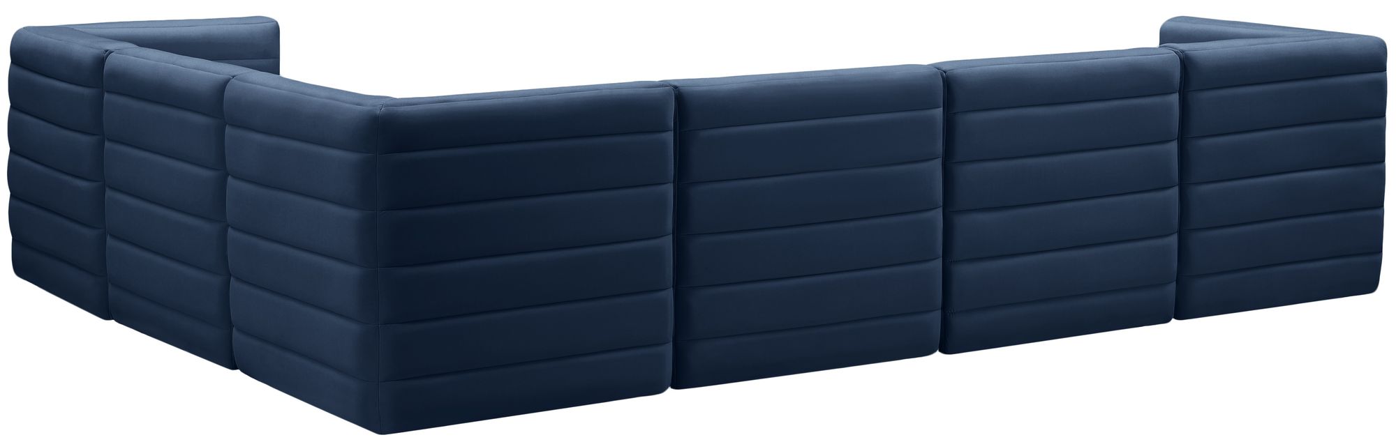 Quincy 126" 6-Piece Velvet Modular Comfort Sectional