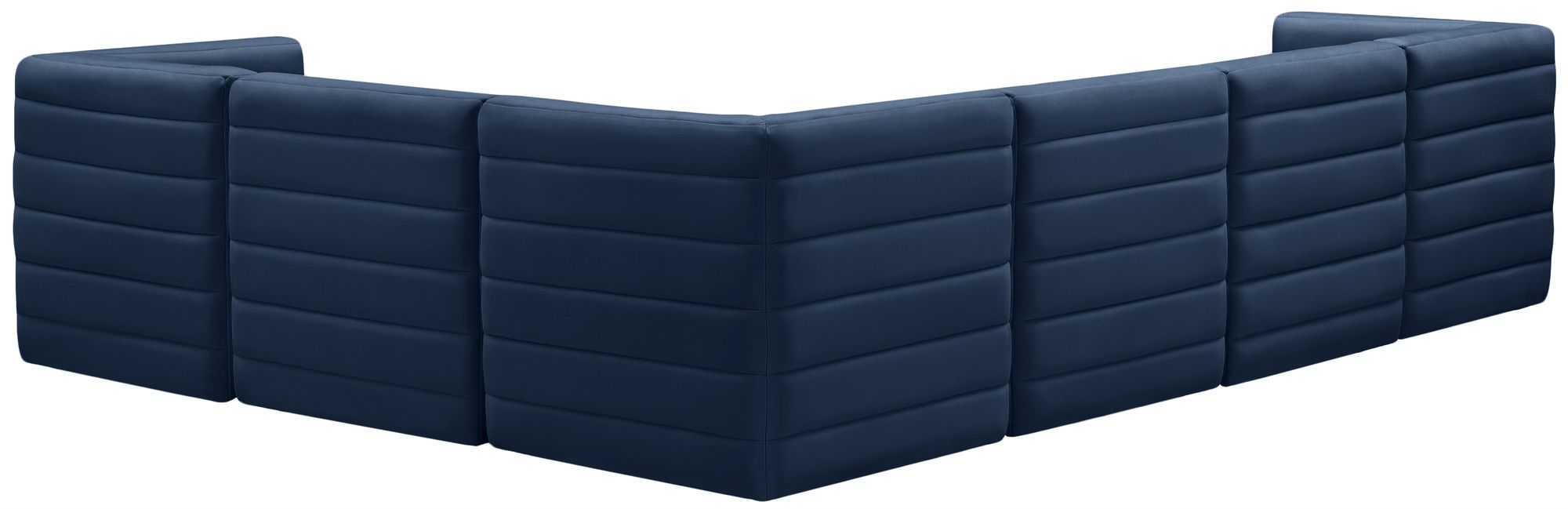 Quincy 126" 6-Piece Velvet Modular Comfort Sectional