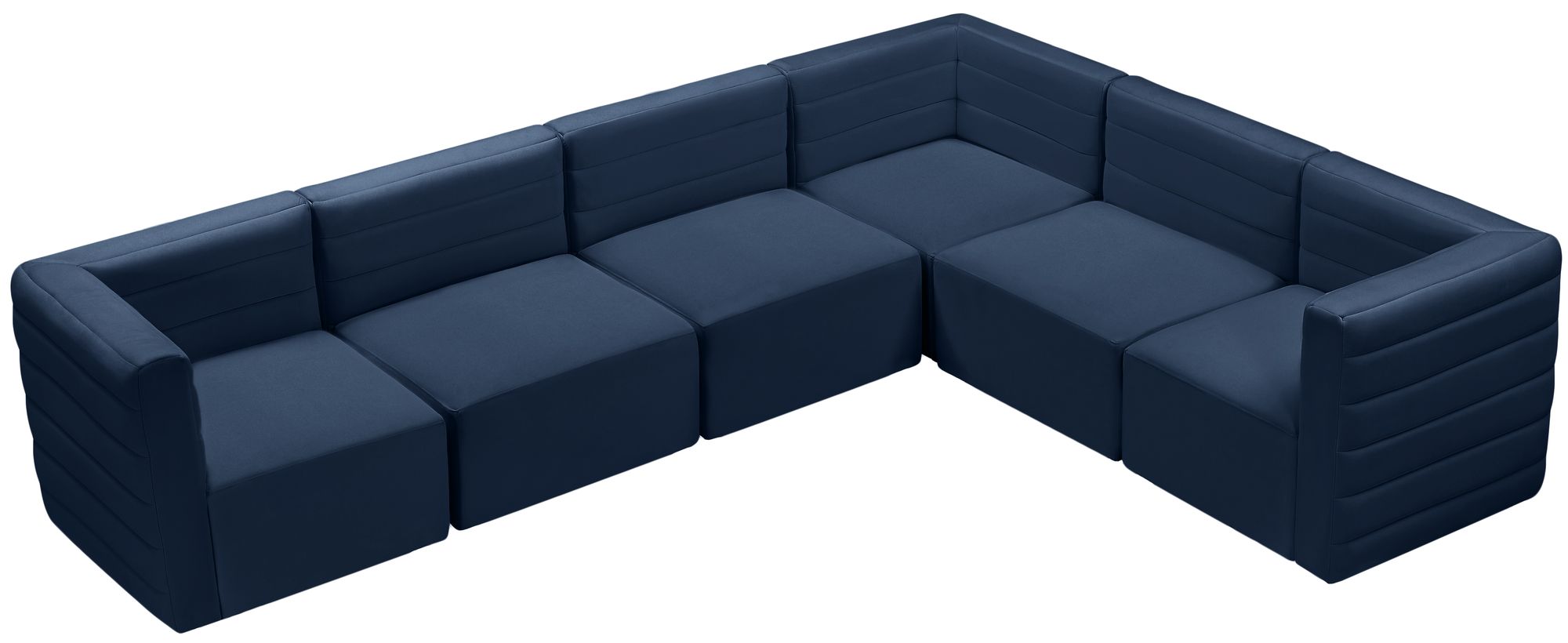 Quincy 126" 6-Piece Velvet Modular Comfort Sectional