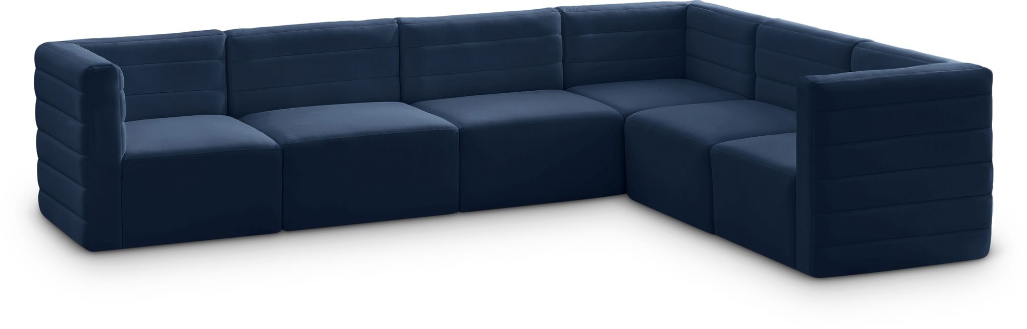 Quincy 126" 6-Piece Velvet Modular Comfort Sectional