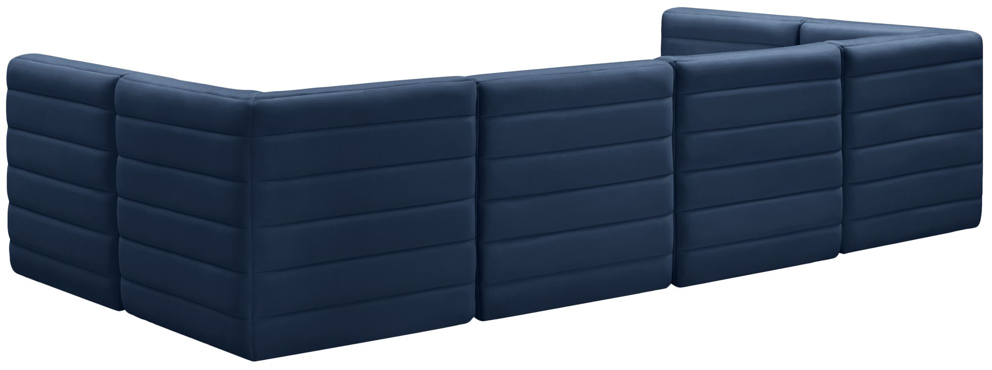Quincy 126" 6-Piece Velvet Modular Comfort U-Shape Sectional