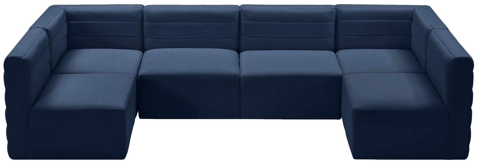 Quincy 126" 6-Piece Velvet Modular Comfort U-Shape Sectional