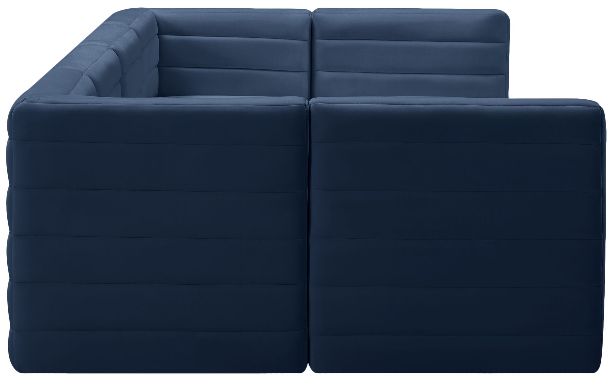 Quincy 126" 6-Piece Velvet Modular Comfort U-Shape Sectional