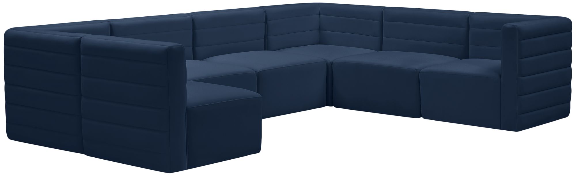 Quincy 126" 7-Piece Velvet Modular Comfort Sectional
