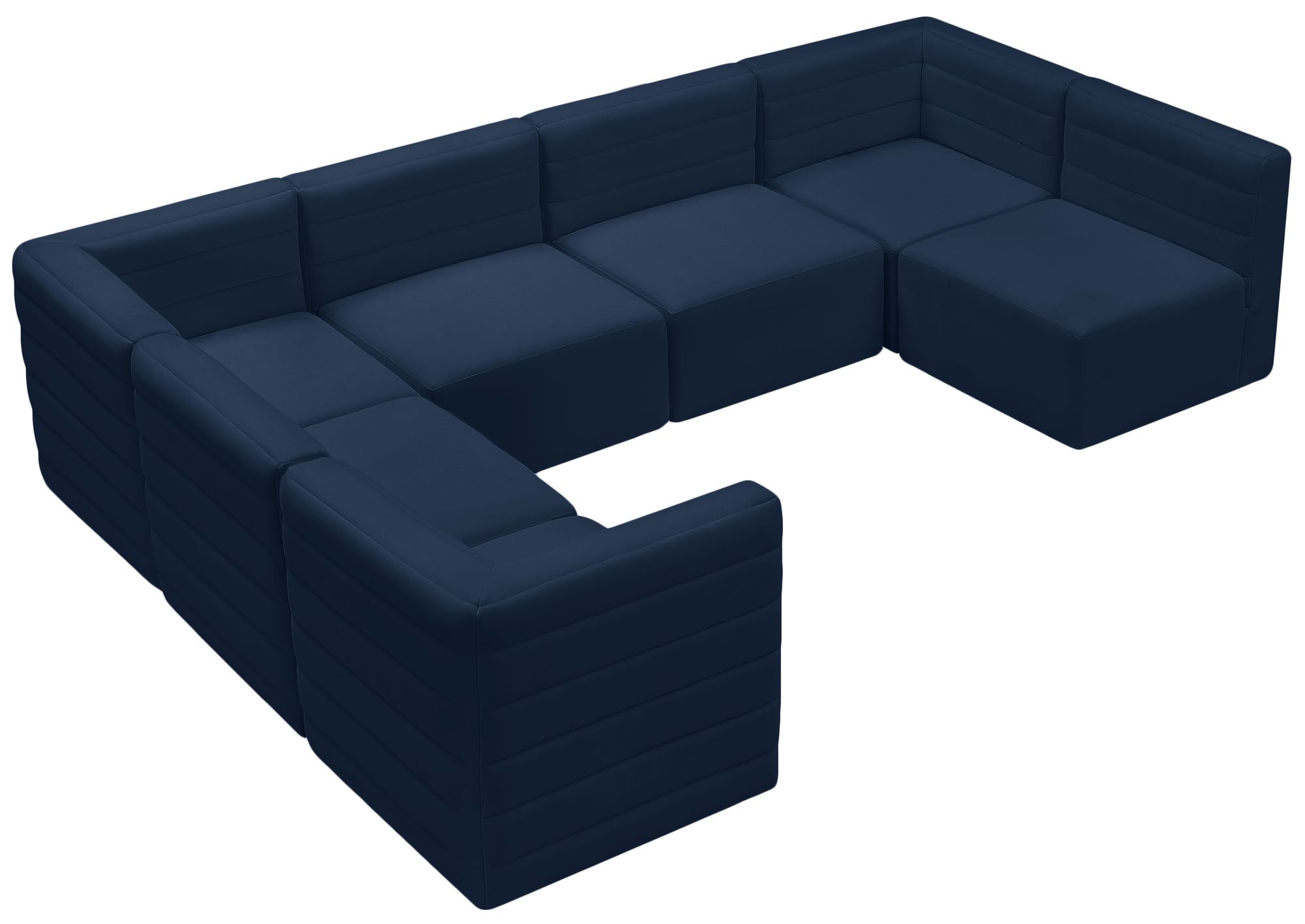 Quincy 126" 7-Piece Velvet Modular Comfort Sectional