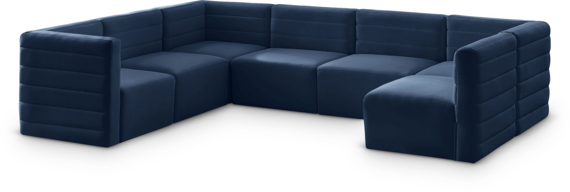 Quincy 126" 7-Piece Velvet Modular Comfort Sectional