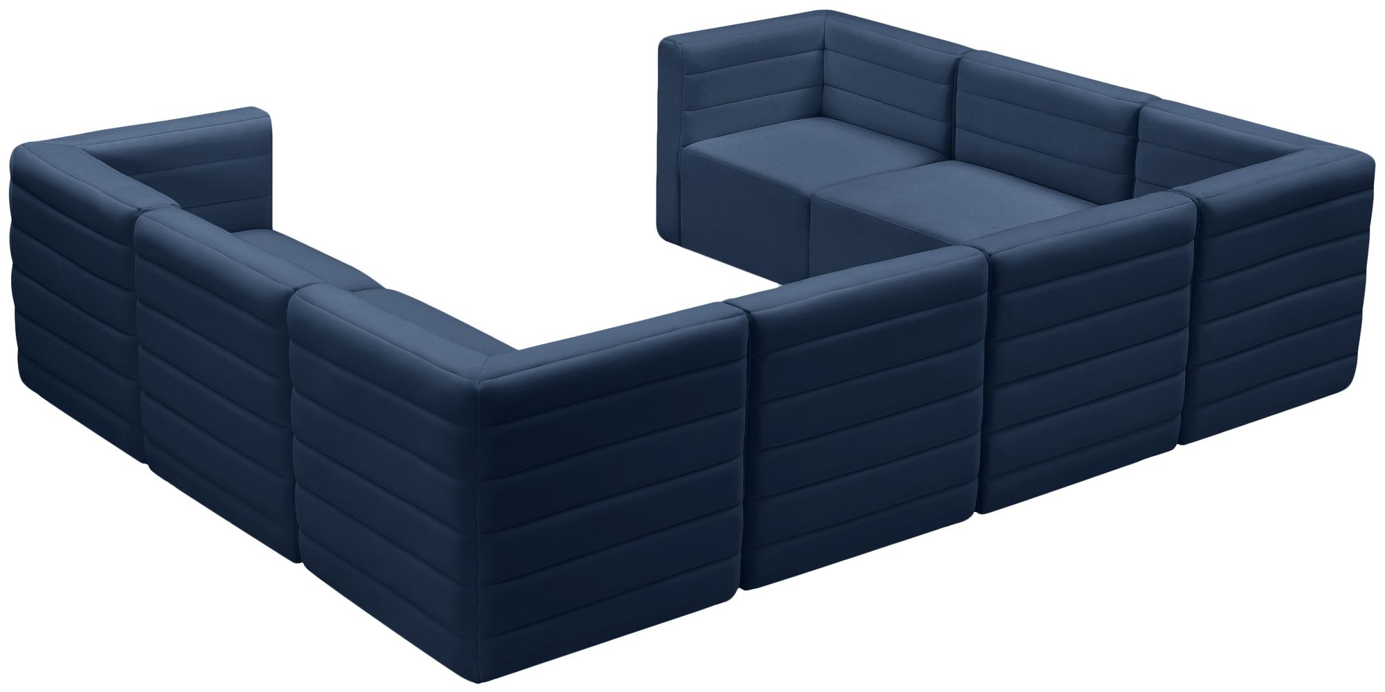 Quincy 126" 8-Piece Velvet Modular Comfort Sectional