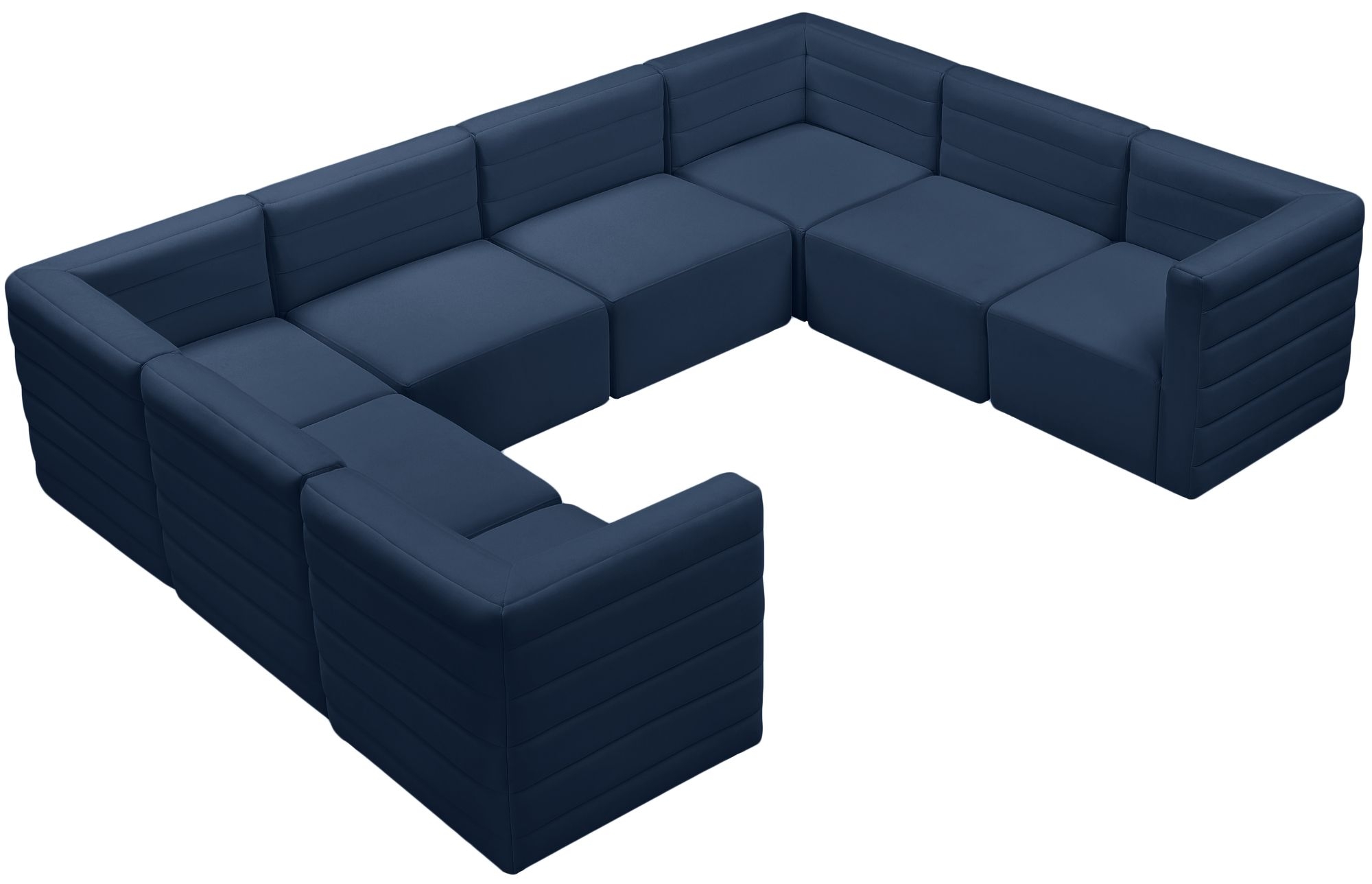Quincy 126" 8-Piece Velvet Modular Comfort Sectional